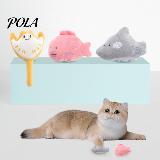 Kitten Entertainment Gift Cat Toys, Catnip Plush Ocean Toys for Cats, Shark Fish Ray Shapes Interactive Kicker, Natural Filled Toy Soft Chewing
