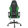 Gaming Chair with Massage Function Black and Green Artificial Leather