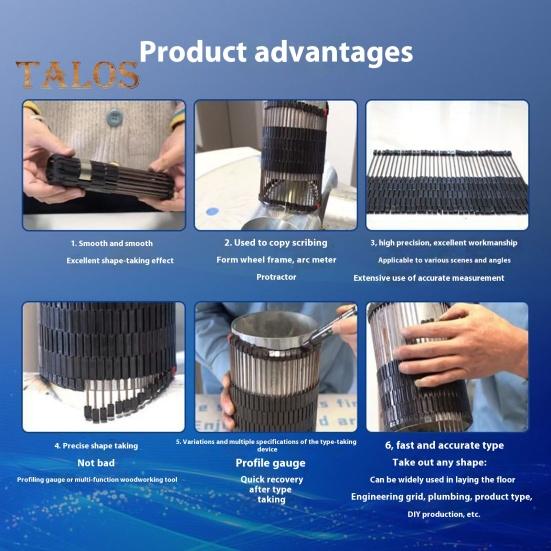 Mehrflächen-Rohrprofilierwerkzeug, einfach zu verwenden, tragbar, vielseitig, mehrkurvengenau, präzises Messwerkzeug für Konturen
