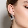 925 Sterling Silver Sweet Lovely Love Heart Series Jewelry Fashion Zircon Circle Hoop Earrings for Women Jewelry Gift Accessory