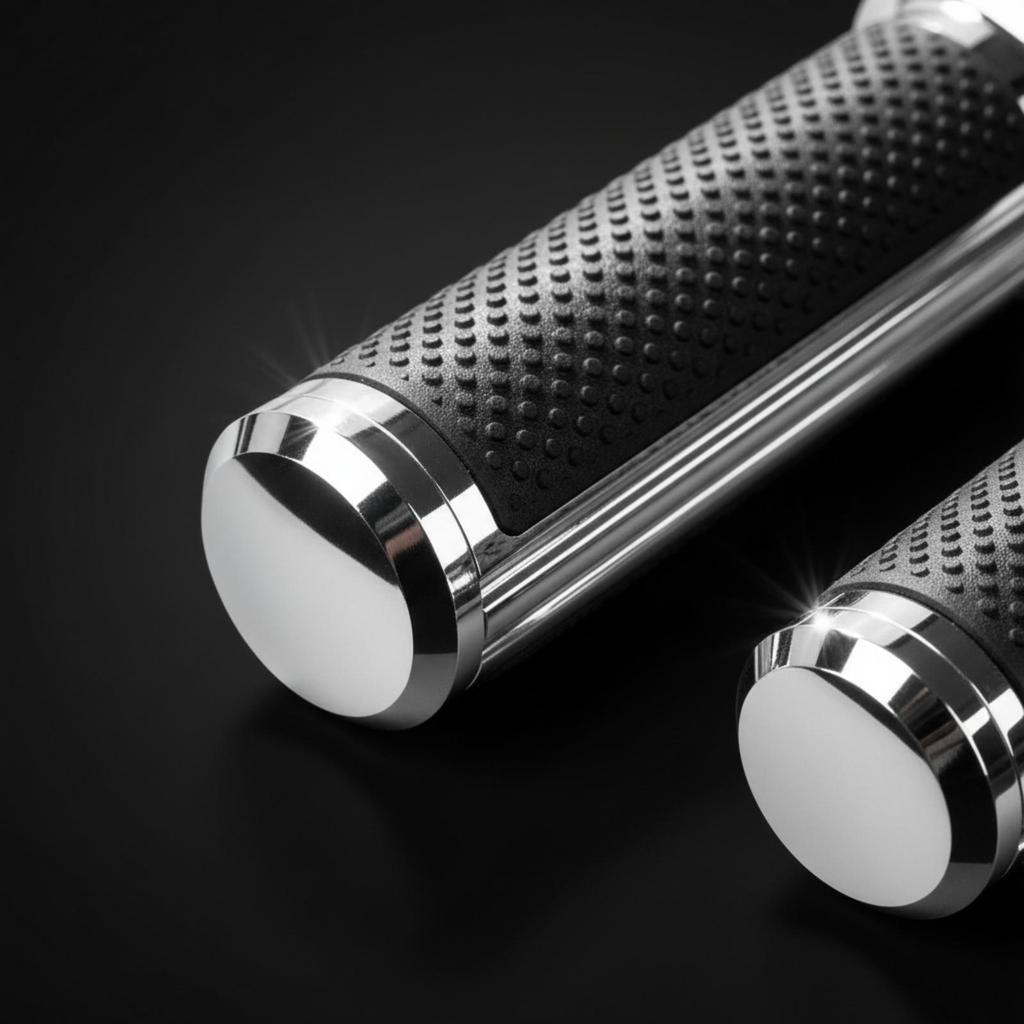 Replacement Motorcycle Hand Grips with Bar End Cap Textured Handlebar