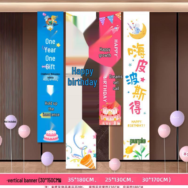 Children s First Birthday Decoration Set: Balloons, Banner & Backdrop for Boys & Girls