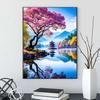 5D DIY Diamond Painting Landscape Mosaic Landscape Mountains and SeasSakura Tree Cross Embroidery Home Wall Art Decoration