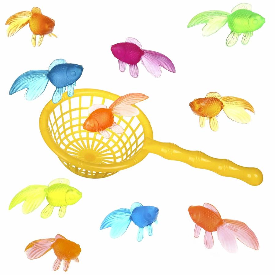 11/22pcs Simulated Fishes & Fishing Net Semi Transparent Rubber Marine Animal Model Aquarium Fish Tank Decor Ornament XJM