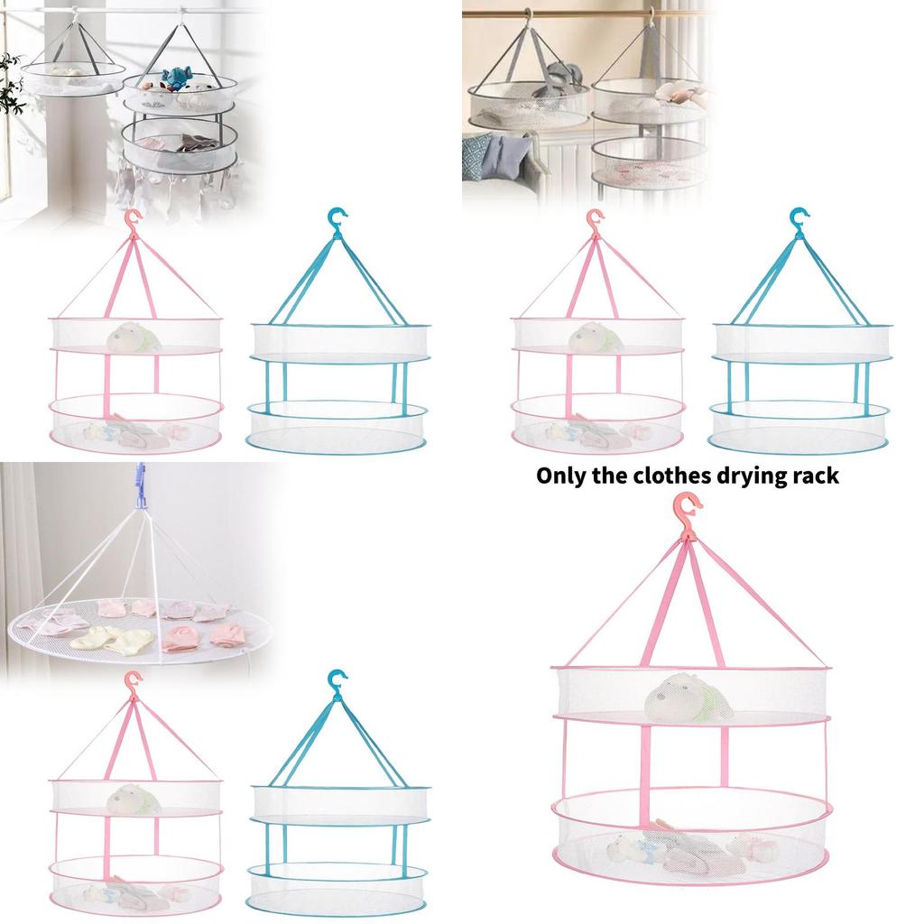 Double Layer Clothes Drying Rack With Telescopic Frame For Indoor Outdoor Laundry