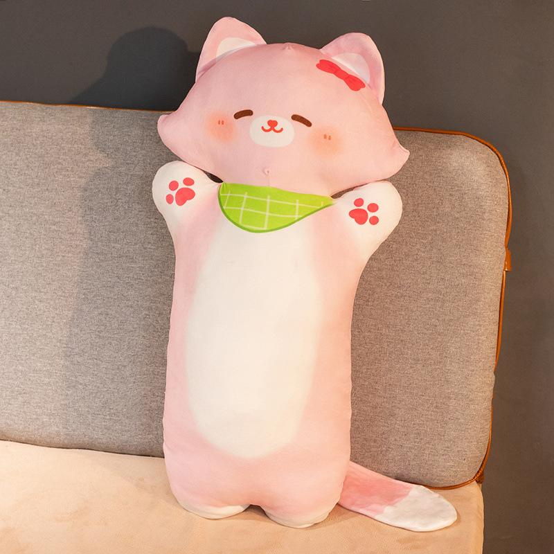 Cute Cat Long Throw Pillow Plush Toy Doll Cat Doll Home Sofa Pillow Rag Doll