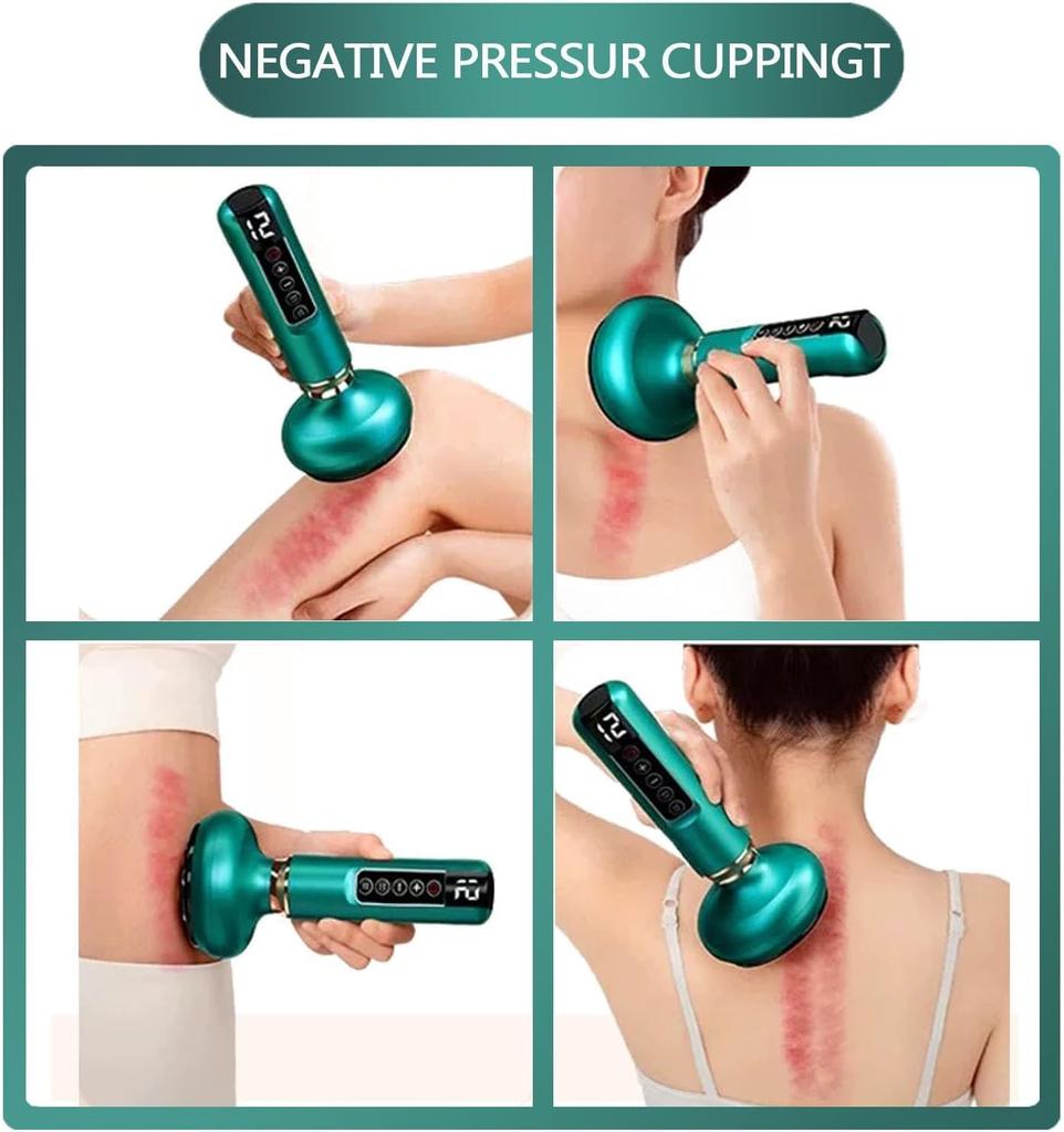 Electric Cupping Massage Device with 12 Suction Modes for Back/Arms/Legs Scraping Can Fatigue Relieve Health Cupping Massager