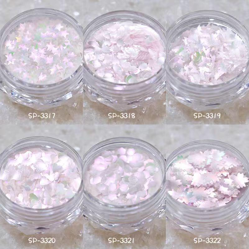 Iridescent Mermaid Nail Art: Fine & Coarse Glitter Sequins (Butterfly & Star)