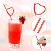 25pcs Heart Shape Creative Beverage Straws For Party Drink Decorative Curved Straw Reusable Plastic Straws Home Kitchen Bar