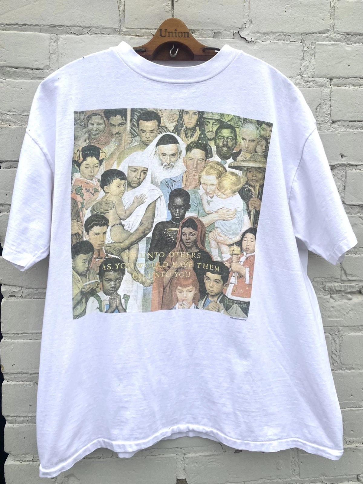 Vintage Norman Rockwell Golden Rule T-Shirt Size XL United Nations Art 4XL