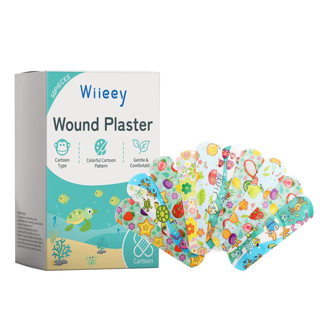 

Wiieey Kids Waterproof Bandages Cute Cartoon Designs Breathable And Fun 50 Pieces
