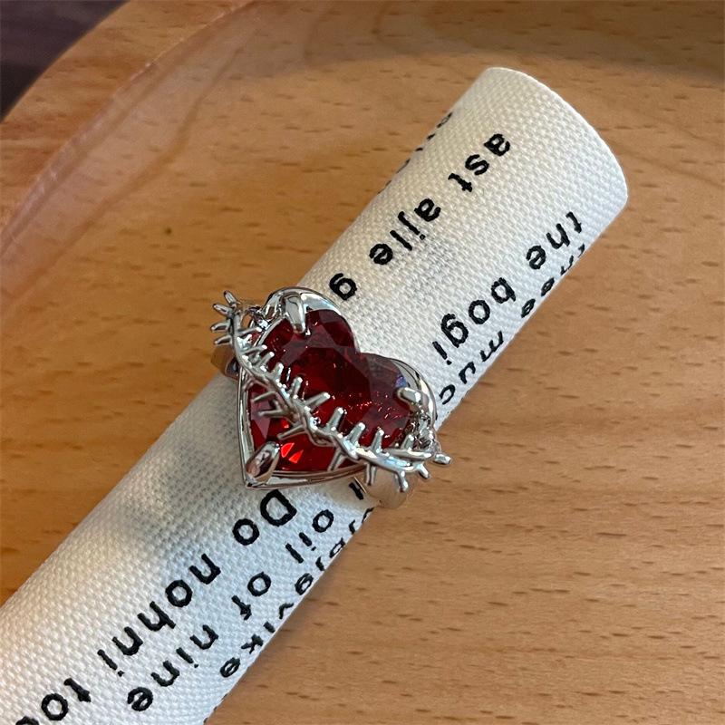 

Ретро Готическое Красное Кольцо с Шипами Любви Модное Панк Неправильной Геометрии Регулируемое Кольцо Ювелирное Изделие для Хэллоуина Подарок красный