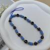 Colorful Polymer Clay Phone Chain Handmade Lanyard with Devil's Eye Charm