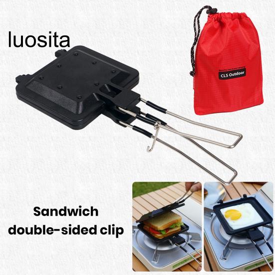 Grill Panini Antiadhésif Acheter Poêle à Frire Double Face Pour Sandwich, Antiadhésive, Pour Toast, Omelettes, Plateau De Cuisson, Résistant Aux Hautes Températures, Gaz Applicable Poêle à Sandwich