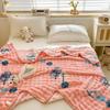 Cartoon Pink Love Print Milk Velvet Throw Blanket Super Soft Warm Plush Blue Blanket Travel Multifunctional Decorative Blankets
