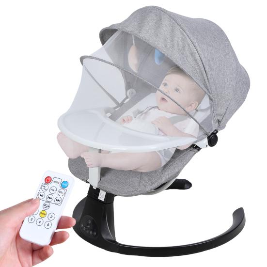 Elektrické houpací křeslo s inteligentním indukčním systémem a bezpečnostním pásem Dálkové ovládání Kompatibilní s Bluetooth Elektrické houpátko Opěrka zad Chytré houpání