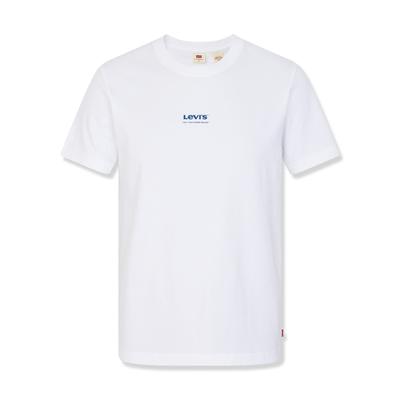 Levis Classic Logo Print Loose Vintage Crew Neck Comfortable Short Sleeve T-Shirt Unisex Tops White 000S5-0000