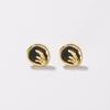 Stainless Steel Irregular Round Wheat Drip Oil Stud Earrings for Women