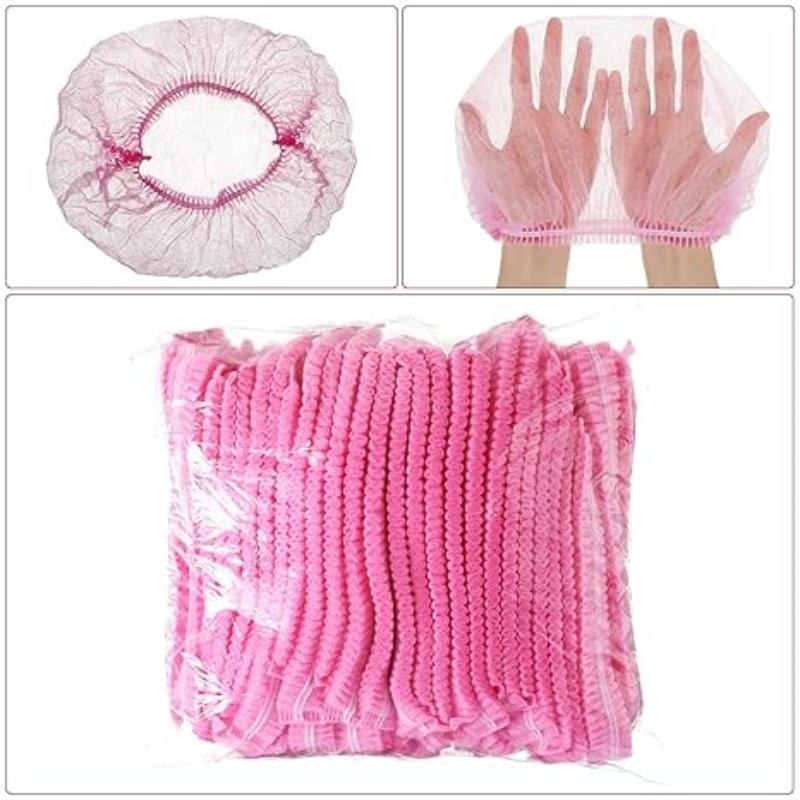 21" Disposable Bouffant Caps Non Woven Hair Net Covers Shower Caps Dust-free Beauty Spa Salon Tattoo Hotel Travel Bath Hats