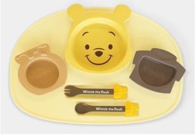 Nishiki Kasei Lunch Plate Disney Winnie the Pooh Plate Tableware Set Baby Products Baby Food Made In Japan Microwave Safe Children's