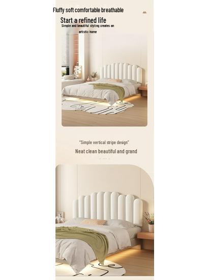 Cremefarbenes Nordisch Minimalistisches Selbstklebendes Weiches Kissen Kopfteil - Tatami-Stil, Antikollision, Unregelmäßige Form