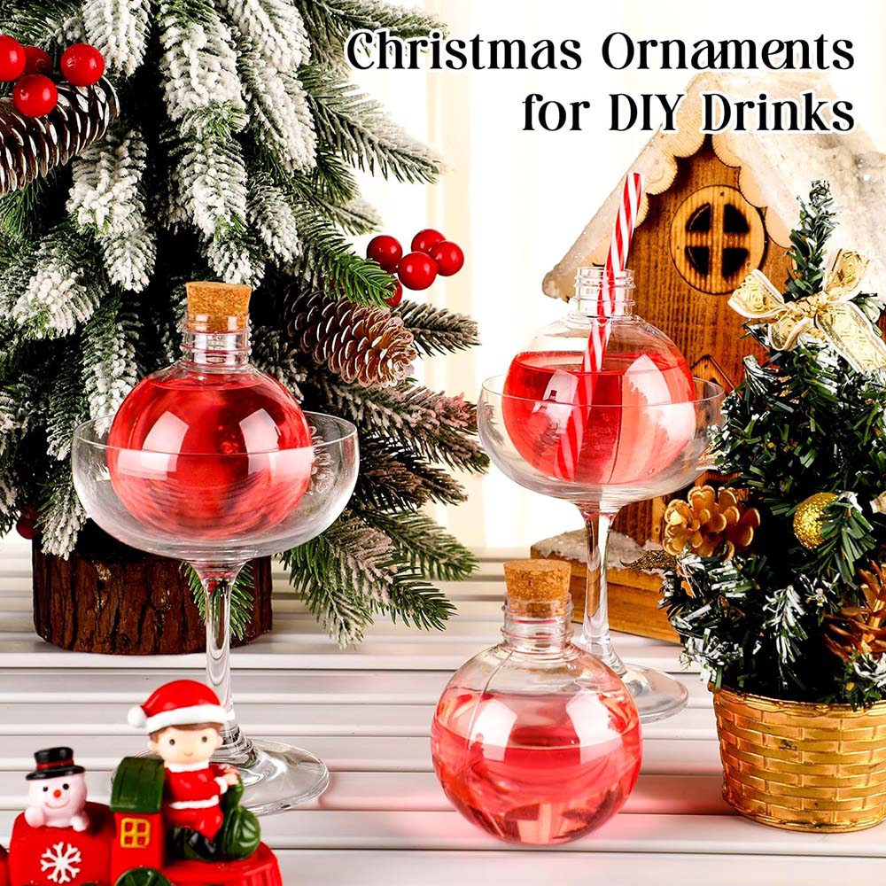 100ml Spherical Plastic Potion Bottles Ball Shape Round Bottles 3.4 Oz Sand Art Bottles with Corks and Tags Bottle Candy Jar