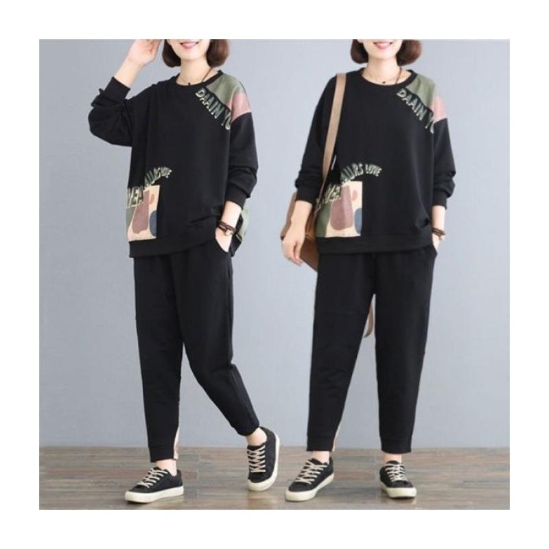 Plus Size Women's Two-Piece Suit - Autumn Loose Fit for Comfort and Style, Perfect for Covering Belly Fat