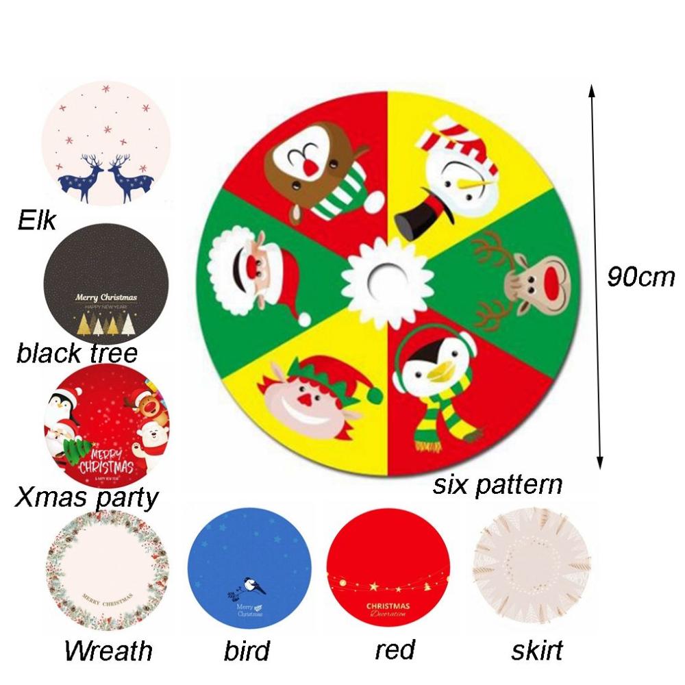 Reuseable 1 Pcs Flannelette DIY New Year Elk Party Supplies Floor Mat Cover Christmas Tree Skirt Xmas Decor Christmas Carpet