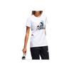 Adidas Logo Print Breathable Round Neck Short Sleeve T-Shirt Women T-Shirts White GN9151