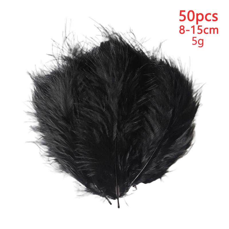 8-15Cm Black Feathers Decoration For Crafts Bulk Small Big Long Plumas Wedding Flower Tree Hats Dreamcatcher Goose Piume 50Pcs
