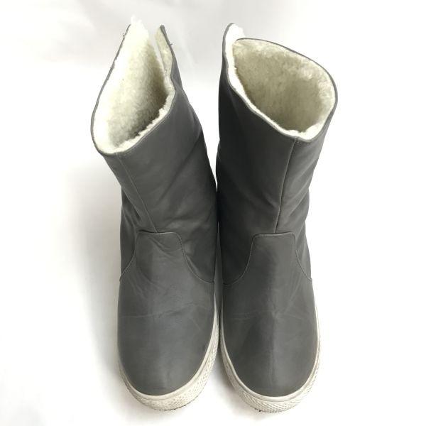 Arnold Palmer Mouton-Style Boots Gray Size 23.5cm Boa Lining Inside(USED)