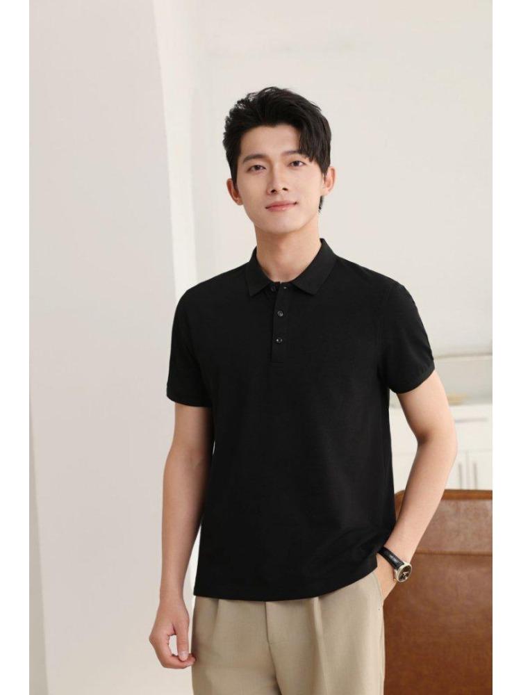 Summer Men's and Women's Lapel Short Sleeve Solid Color T-Shirt YG-688