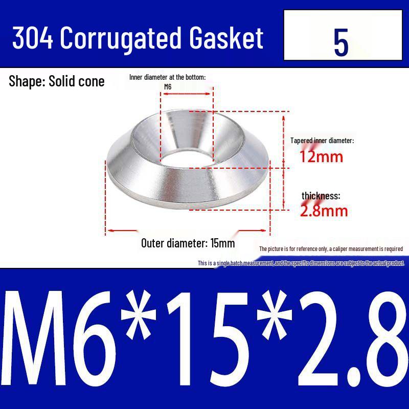 304 Stainless Steel Decorative Conical Fish Eye Washer for M3-M10 Countersunk Holes