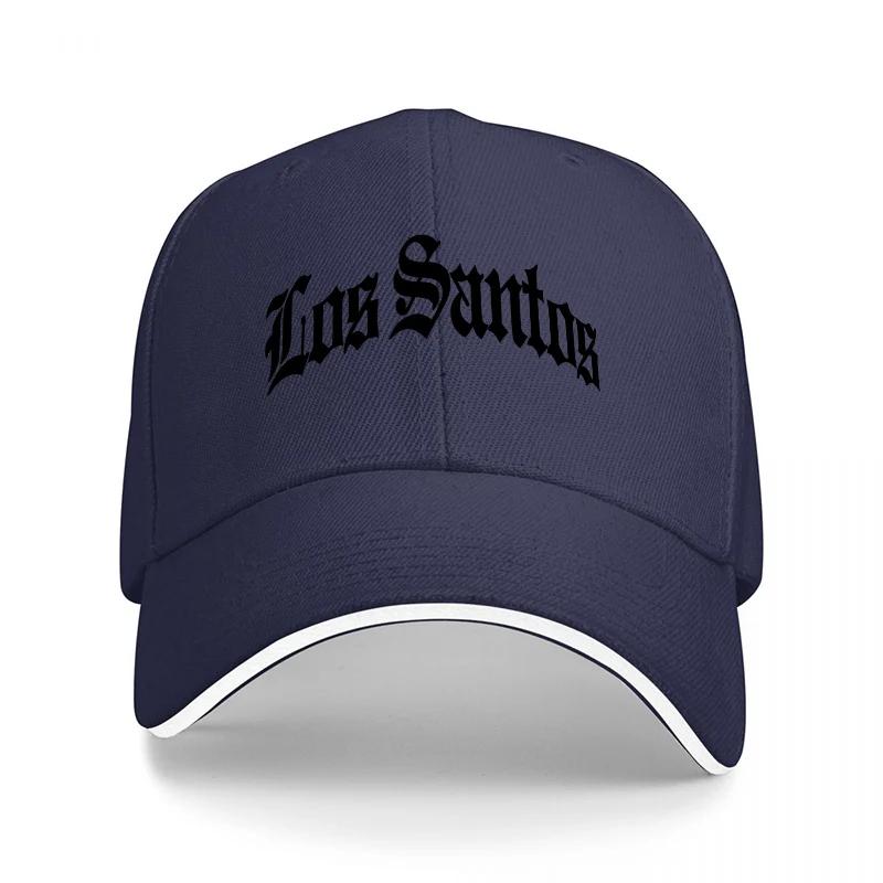 Los Santos Black Baseball Cap Classic Street Style Embroidered Logo Adjustable Snapback Hat for Urban Fashion Enthusiasts