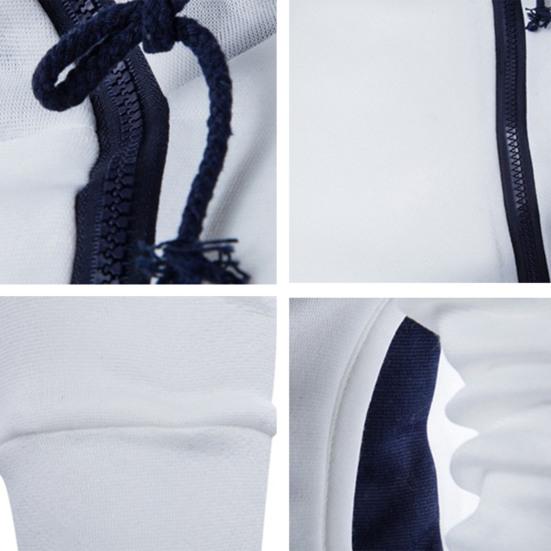 Erkek Kapüşonlu Sweatshirt Kontrast Renkler İpli Günlük Uzun Kollu Dar Kesim Kazak Sonbahar Kapüşonlu Günlük Giyim İçin