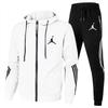Completo Sportivo da Uomo con Felpa con Cappuccio e Zip e Pantaloni Leggero Cotone-Misto Activewear Autunno