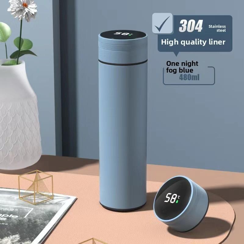 Smart Temperature Display Insulated Travel Mug With Tea Strainer For Office Use