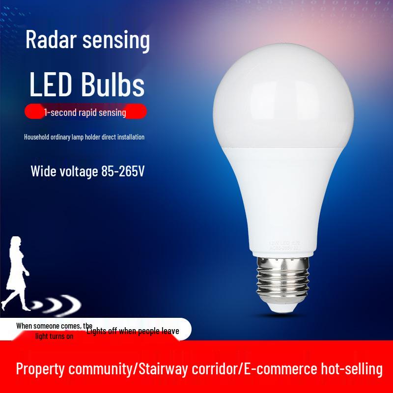 "E27 LED Infrared Motion-Sensor Sound & Light Control Bulb for Corridors"