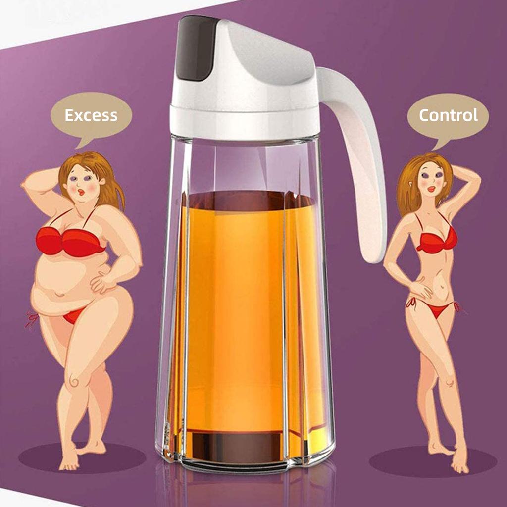 Obelix Dávkovací láhev na olivový olej Automatické otevírání Nádoba na koření Automatické víčko a nepropustná Skleněná karafka na ocet Kuchyňské náčiní