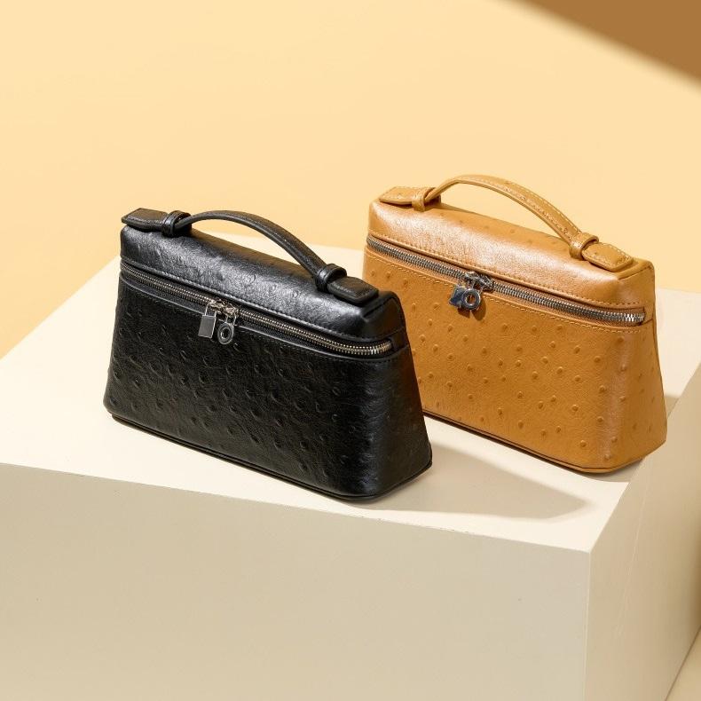 Kabelka z pravé kůže se vzorem pštrosí kůže QSL2788