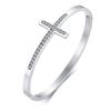 Pulseras de Puño con Dijes para Mujer, Pulseras de Cristal con Cruz para Niñas, Hermanas, Esposas, Joyería de Amistad