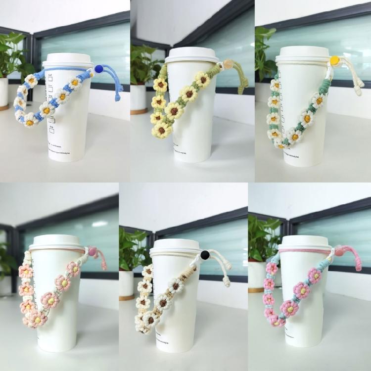 Outdoor Water Bottles Handle Handwovens Flower Cord Drink Bottle Carriers Strap