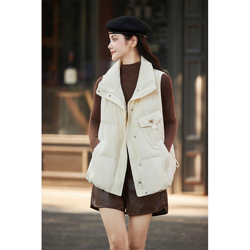 Fengxun Women's Korean Style Lightweight Duck Down Vest
