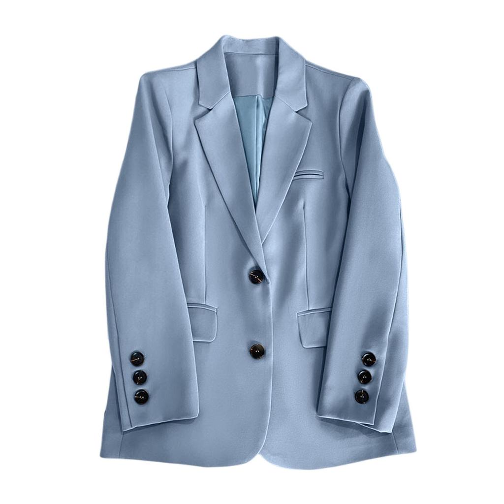 Women Fashion Long Sleeve Single Button Jackets Elegant  Lady Business Casual Blazers