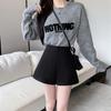 Plus Size High Waist Woolen A-Line Shorts for Women - Slimming Wide Leg & Bootcut Style for Autumn/Winter