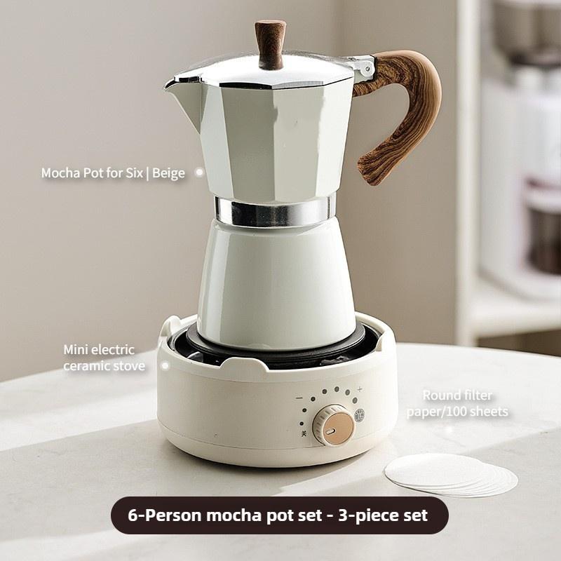High Pressure Extraction Coffee Mocha Pot Household Italian Espresso Hand Brewed Coffee Pot Outdoor Portable Coffee Utensil