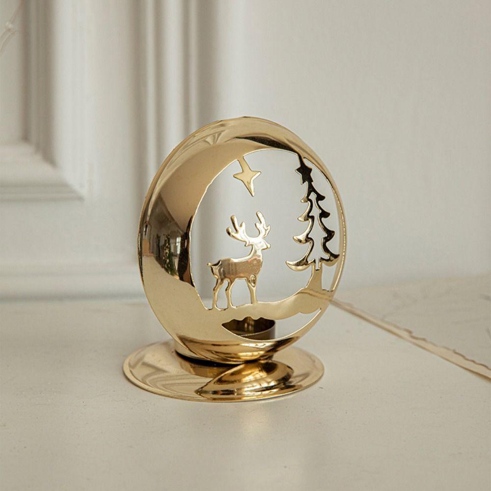 Deer Bell Christmas Candle Holder Christmas Tree Candlestick Table Ornament  Wedding Party