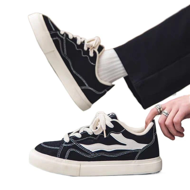 Canvas men's shoes 2024 new summer breathable versatile casual board shoes student cloth shoes flat sports black trendy shoes
