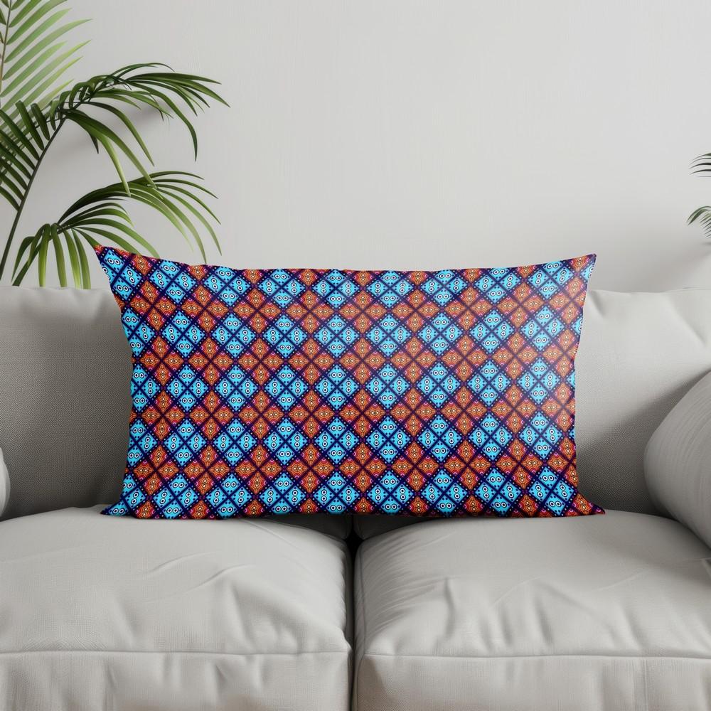 Home Decor Colorful Patterned Rectangle Pillow Suitable For Sofa Bedroom Car Pillow Cover Cushion Rectangular Back Cushion