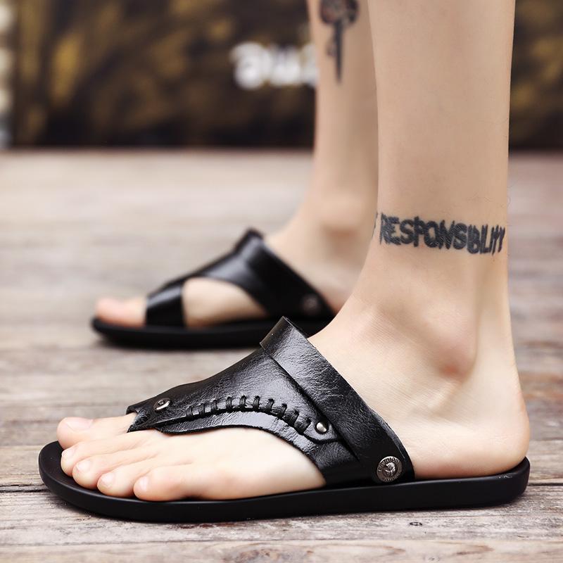 Fashion Summer Business Mens Sandals Soft Comfortable Non Slip Slippers Flip Flops Formal Outdoor Beach Shoes Platform Casual